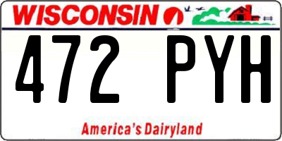 WI license plate 472PYH