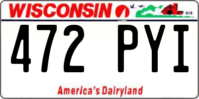 WI license plate 472PYI