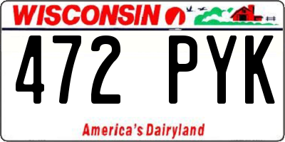 WI license plate 472PYK