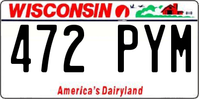 WI license plate 472PYM