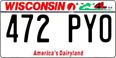 WI license plate 472PYO