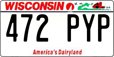 WI license plate 472PYP