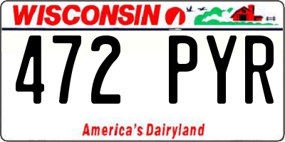 WI license plate 472PYR
