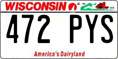 WI license plate 472PYS