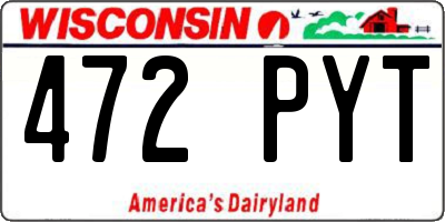 WI license plate 472PYT