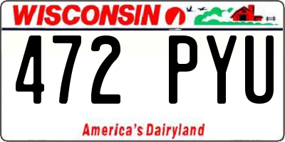 WI license plate 472PYU