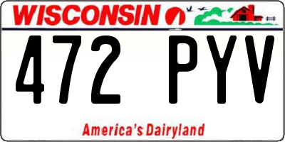 WI license plate 472PYV
