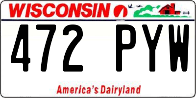 WI license plate 472PYW