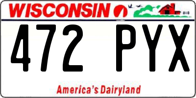 WI license plate 472PYX