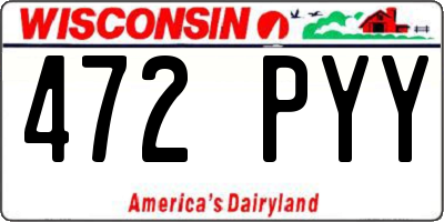 WI license plate 472PYY