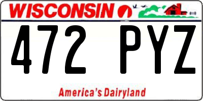WI license plate 472PYZ