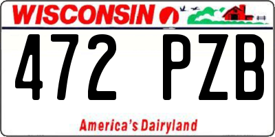 WI license plate 472PZB
