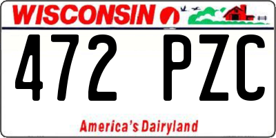 WI license plate 472PZC