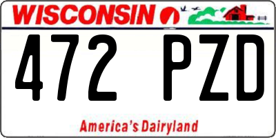 WI license plate 472PZD