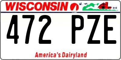WI license plate 472PZE