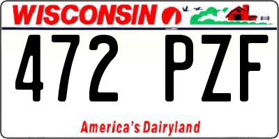 WI license plate 472PZF