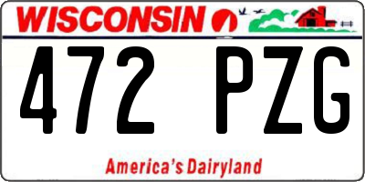 WI license plate 472PZG