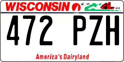 WI license plate 472PZH