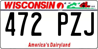 WI license plate 472PZJ