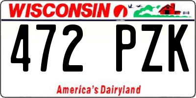 WI license plate 472PZK