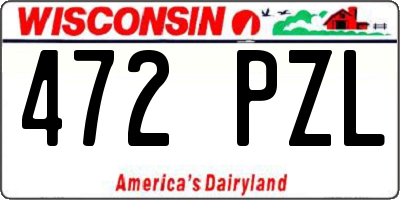 WI license plate 472PZL