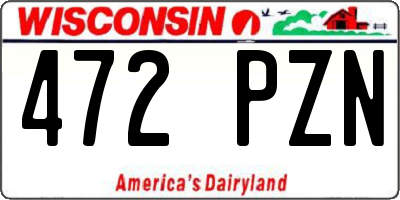 WI license plate 472PZN