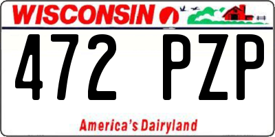WI license plate 472PZP