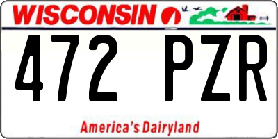 WI license plate 472PZR