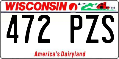 WI license plate 472PZS