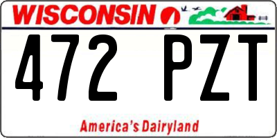 WI license plate 472PZT