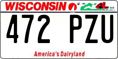 WI license plate 472PZU