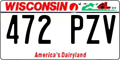 WI license plate 472PZV
