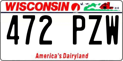 WI license plate 472PZW
