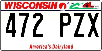 WI license plate 472PZX
