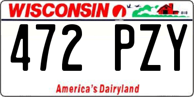 WI license plate 472PZY
