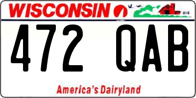 WI license plate 472QAB