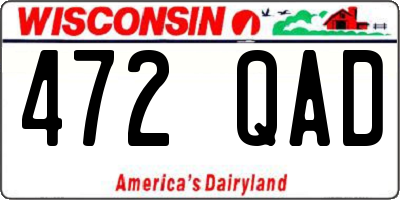 WI license plate 472QAD