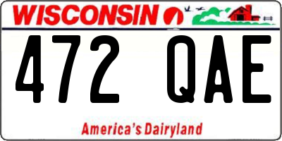 WI license plate 472QAE