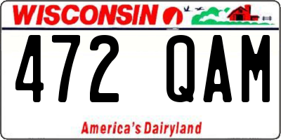 WI license plate 472QAM