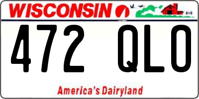 WI license plate 472QLO