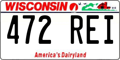 WI license plate 472REI