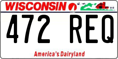 WI license plate 472REQ