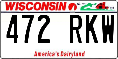WI license plate 472RKW