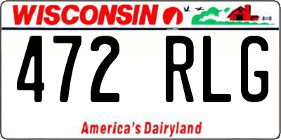 WI license plate 472RLG