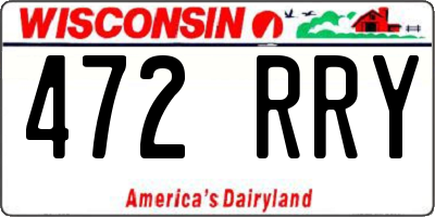 WI license plate 472RRY