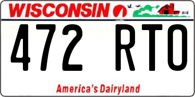 WI license plate 472RTO