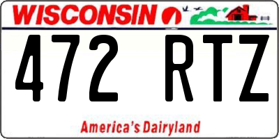 WI license plate 472RTZ
