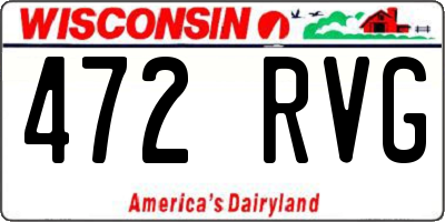 WI license plate 472RVG