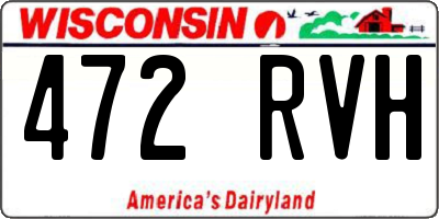 WI license plate 472RVH