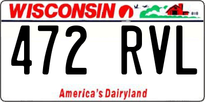 WI license plate 472RVL